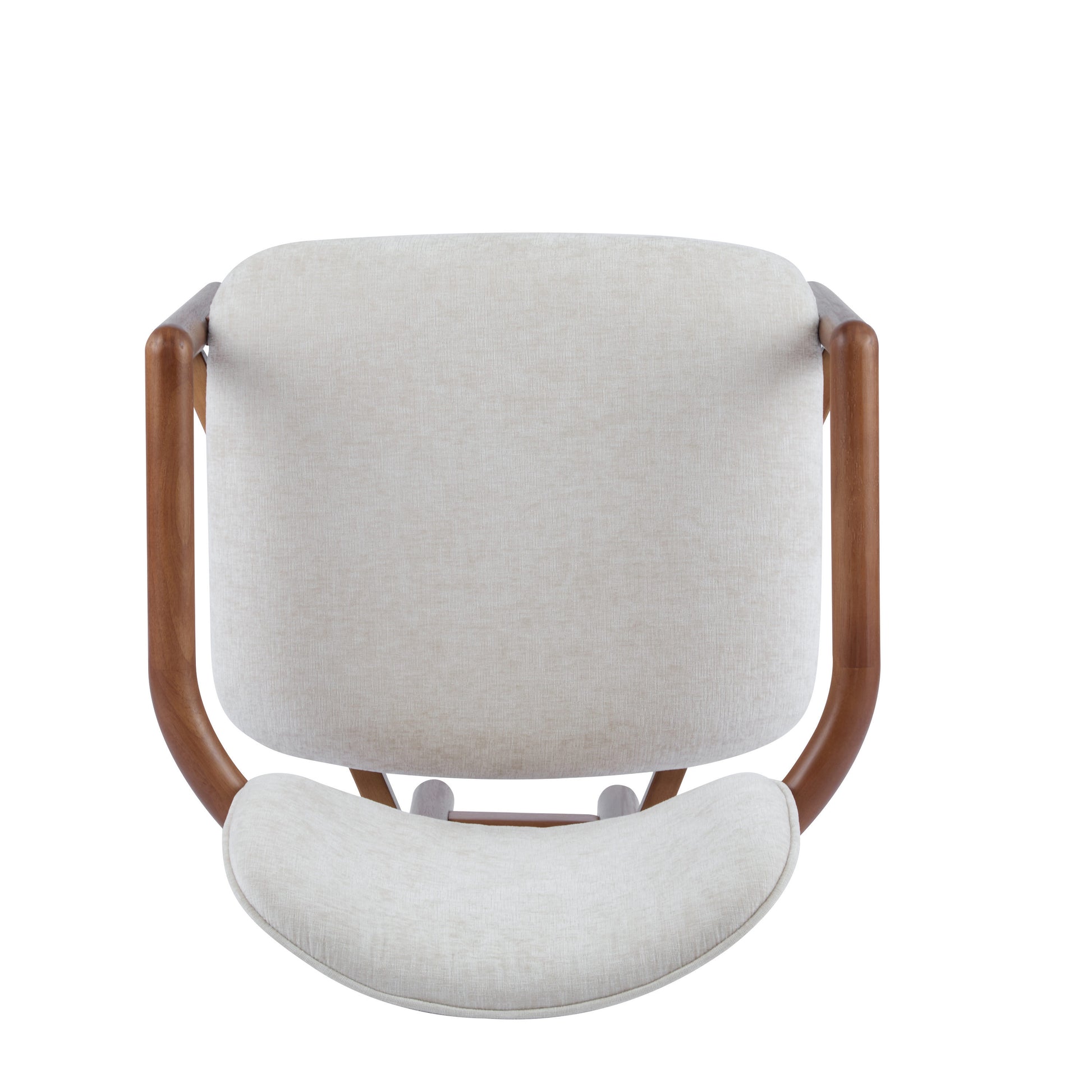 Dining Chairs Set of 2 Upholstered Arm Chairs, Rubber Wood Accent Chairs Beige Fabric Seating, 300 LBS Weight Capacity FredCo