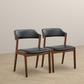 High Quality Enzo Mid-Century Modern Black Leather Dining Chair (Set of 2) with Solid Wood Base 21.1'W x 24.5'D x 30.1'H for Living Room Bedroom Outdoor FredCo