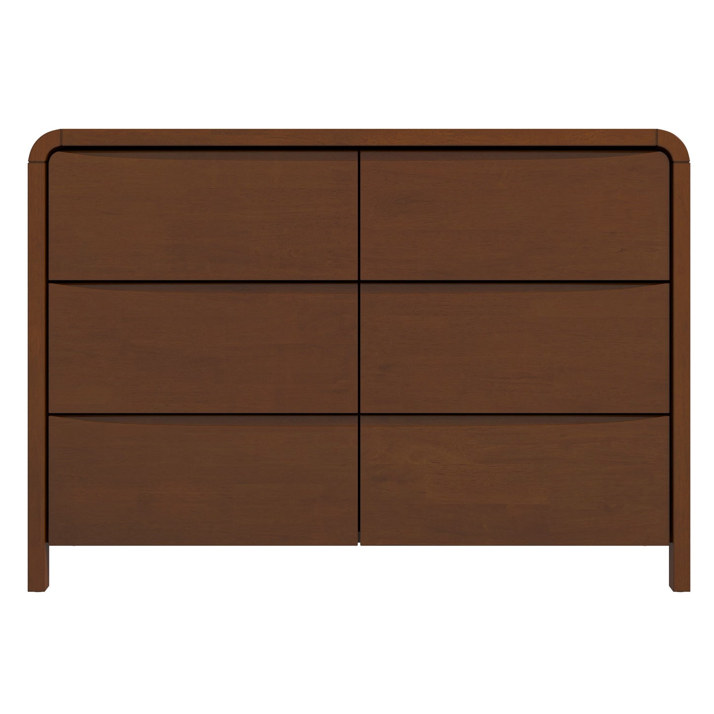 Modern wooden six-drawer dresser with smooth finish from FredCo International furniture