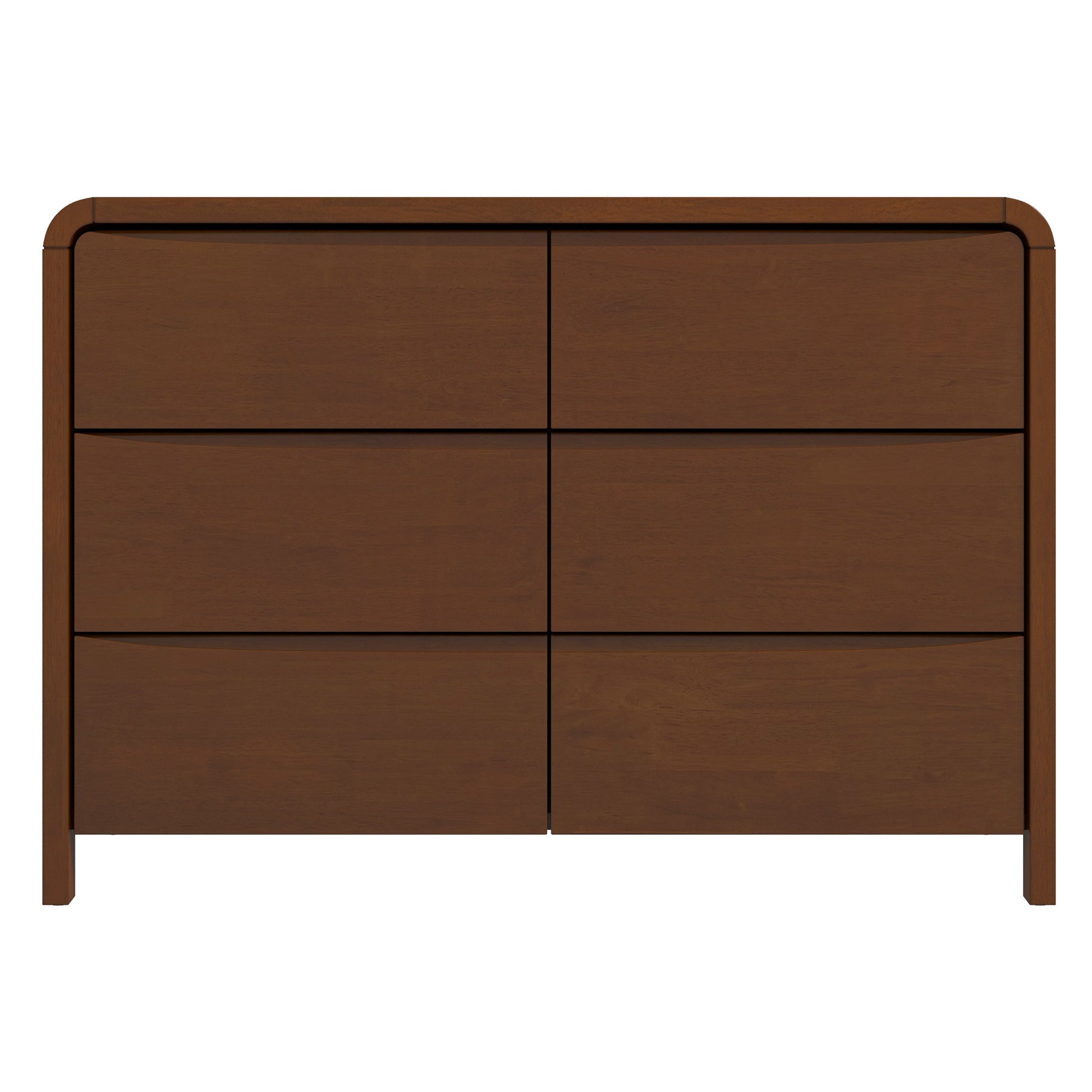 Modern wooden six-drawer dresser with smooth finish from FredCo International furniture