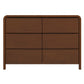 Modern wooden six-drawer dresser with smooth finish from FredCo International furniture