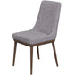 Modern gray upholstered dining chair with wooden legs for home furniture