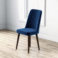 Best selling Katie Mid-Century Modern Velvet Dining Chair (Set Of 2)- Blue, Solid Wood, 20x18x36 Inches Table Chairs for Living Room Bedroom Outdoor Lounge FredCo