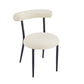 Dining Chair Set of 2, Modern Dining Room Chairs, Black Metal Frame, White Fabric FredCo