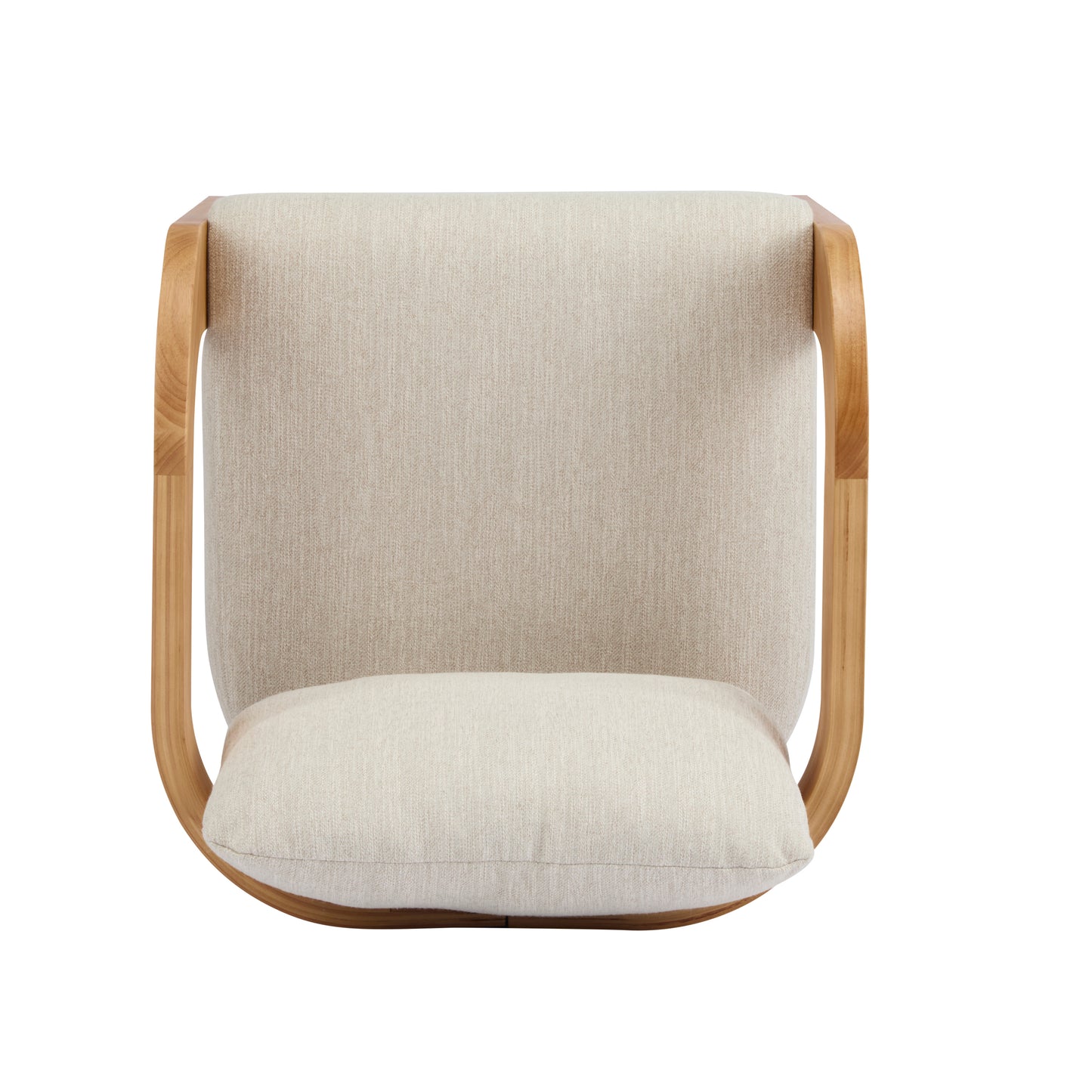 2-Pack Dining Chairs with Pillow Back, Beige Fabric, Natural Color Solid Wood Frame FredCo