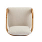 2-Pack Dining Chairs with Pillow Back, Beige Fabric, Natural Color Solid Wood Frame FredCo