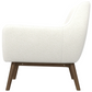 Modern white upholstered accent chair with wooden legs, FredCo International furniture