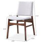 Gusto Mid-Century Modern Fabric Dining Chair (Set of 2) in Light Gray with Solid Wood Frame 22.4'W x 18.1'D x 31.1'H for Living Room Bedroom Outdoor FredCo
