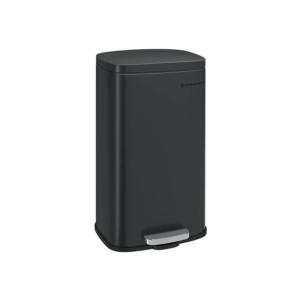 8 Gallon Black Trash Can with Lid FredCo