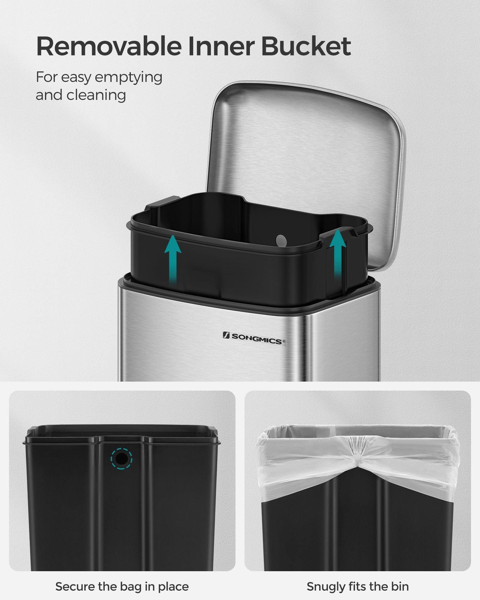 8 Gallon Trash Can with Lid and Inner Bucket FredCo