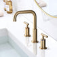 8 in. Widespread Double Handle Bathroom Faucet with Pop Up Drain in Brushed Gold FredCo