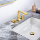 8 inch Widespread Bathroom Faucet Brushed Gold for Sink 3 Hole Brass 2 Handle FredCo
