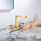 8 inch Widespread Bathroom Faucet Brushed Gold for Sink 3 Hole Brass 2 Handle FredCo