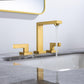 8 inch Widespread Bathroom Faucet Brushed Gold for Sink 3 Hole Brass 2 Handle FredCo