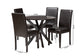 Baxton Studio Asli Modern Espresso Brown Faux Leather and Wood 5-Piece Dining Set