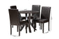 Baxton Studio Rosi Modern Espresso Brown Faux Leather and Wood 5-Piece Dining Set