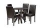 Baxton Studio Rosi Modern Espresso Brown Faux Leather and Wood 5-Piece Dining Set