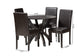 Baxton Studio Trine Modern Espresso Brown Faux Leather and Wood 5-Piece Dining Set