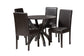 Baxton Studio Trine Modern Espresso Brown Faux Leather and Wood 5-Piece Dining Set