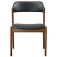 High Quality Enzo Mid-Century Modern Black Leather Dining Chair (Set of 2) with Solid Wood Base 21.1'W x 24.5'D x 30.1'H for Living Room Bedroom Outdoor FredCo
