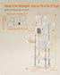 81.1" Large Multi-Level Cat Tree with 13 Scratching Posts Cream White FredCo