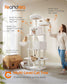 81.1" Large Multi-Level Cat Tree with 13 Scratching Posts Cream White FredCo
