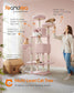 81.1" Large Multi-Level Cat Tree with 13 Scratching Posts Jelly Pink FredCo