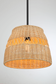Woven rattan pendant light fixture with warm glow, modern home decor from FredCo International