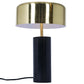 Modern table lamp with gold shade and black cylindrical base, FredCo International furniture