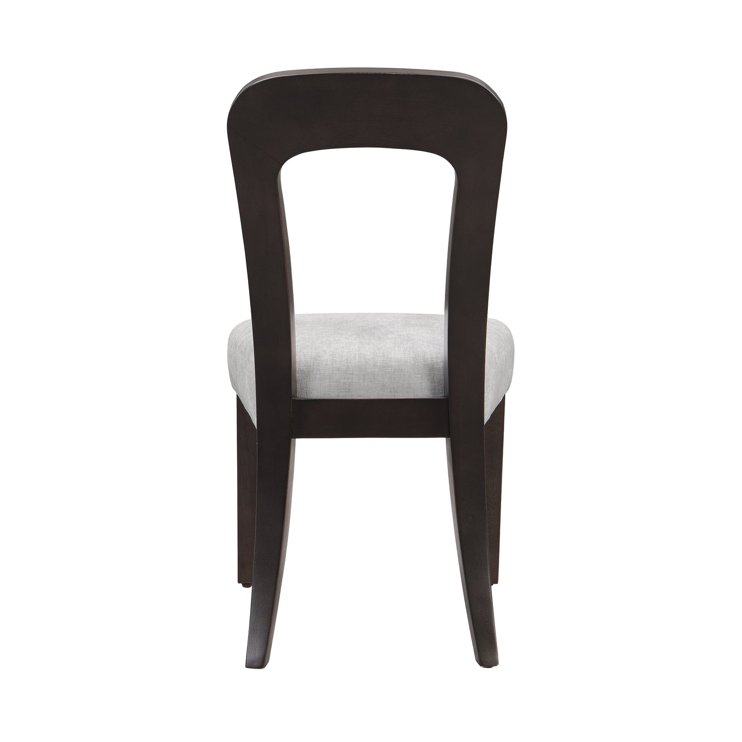 Modern dark wood dining chair with light fabric seat, FredCo International furniture