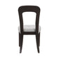 Modern dark wood dining chair with light fabric seat, FredCo International furniture