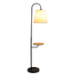 Modern floor lamp with round side table and cream shade, FredCo International furniture