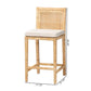 Sofia Modern and Contemporary Natural Finished Wood and Rattan Counter Stool