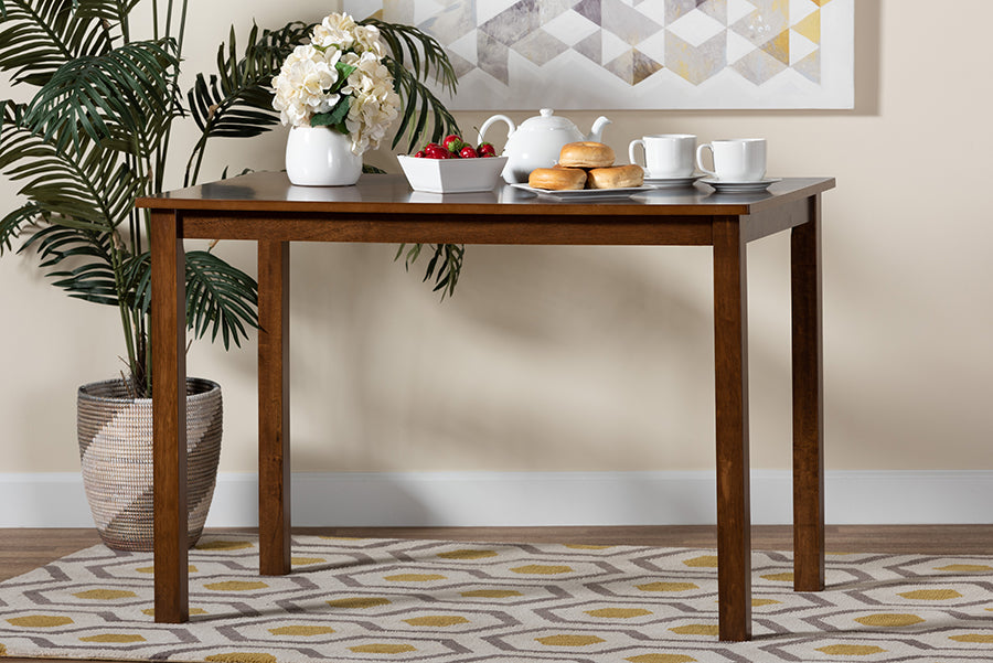 Baxton Studio Eveline Modern Walnut Brown Finished Wood 43-Inch Dining Table