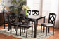 Baxton Studio Ruth Modern Transitional Grey Fabric Upholstered and Dark Brown Finished Wood 7-Piece Dining Set