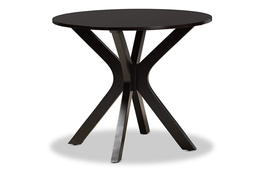 Baxton Studio Carlin Modern Transitional Grey Fabric Upholstered and Dark Brown Finished Wood 5-Piece Dining Set