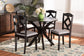 Baxton Studio Carlin Modern Transitional Grey Fabric Upholstered and Dark Brown Finished Wood 5-Piece Dining Set
