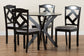Baxton Studio Carlin Modern Transitional Grey Fabric Upholstered and Dark Brown Finished Wood 5-Piece Dining Set