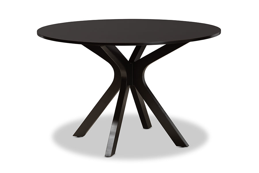 Baxton Studio Carlin Modern Transitional Grey Fabric Upholstered and Dark Brown Finished Wood 7-Piece Dining Set