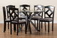 Baxton Studio Carlin Modern Transitional Grey Fabric Upholstered and Dark Brown Finished Wood 7-Piece Dining Set