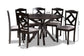 Baxton Studio Carlin Modern Transitional Grey Fabric Upholstered and Dark Brown Finished Wood 7-Piece Dining Set