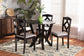 Baxton Studio Riona Modern Transitional Grey Fabric Upholstered and Dark Brown Finished Wood 5-Piece Dining Set