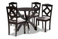 Baxton Studio Nesa Modern Transitional Grey Fabric Upholstered and Dark Brown Finished Wood 5-Piece Dining Set