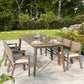 Acacia Wood Dining Table 8-Person Outdoor Table, Farmhouse Furniture for Patio, Garden, Backyard, Light Brown 180 LBS Weight Capacity 70.75'L FredCo