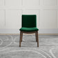 Laura Mid-Century Modern Solid Wood Dining Chair Set of 2 Green Velvet 20 x 20 x 32 inches FredCo