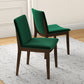 Laura Mid-Century Modern Solid Wood Dining Chair Set of 2 Green Velvet 20 x 20 x 32 inches FredCo