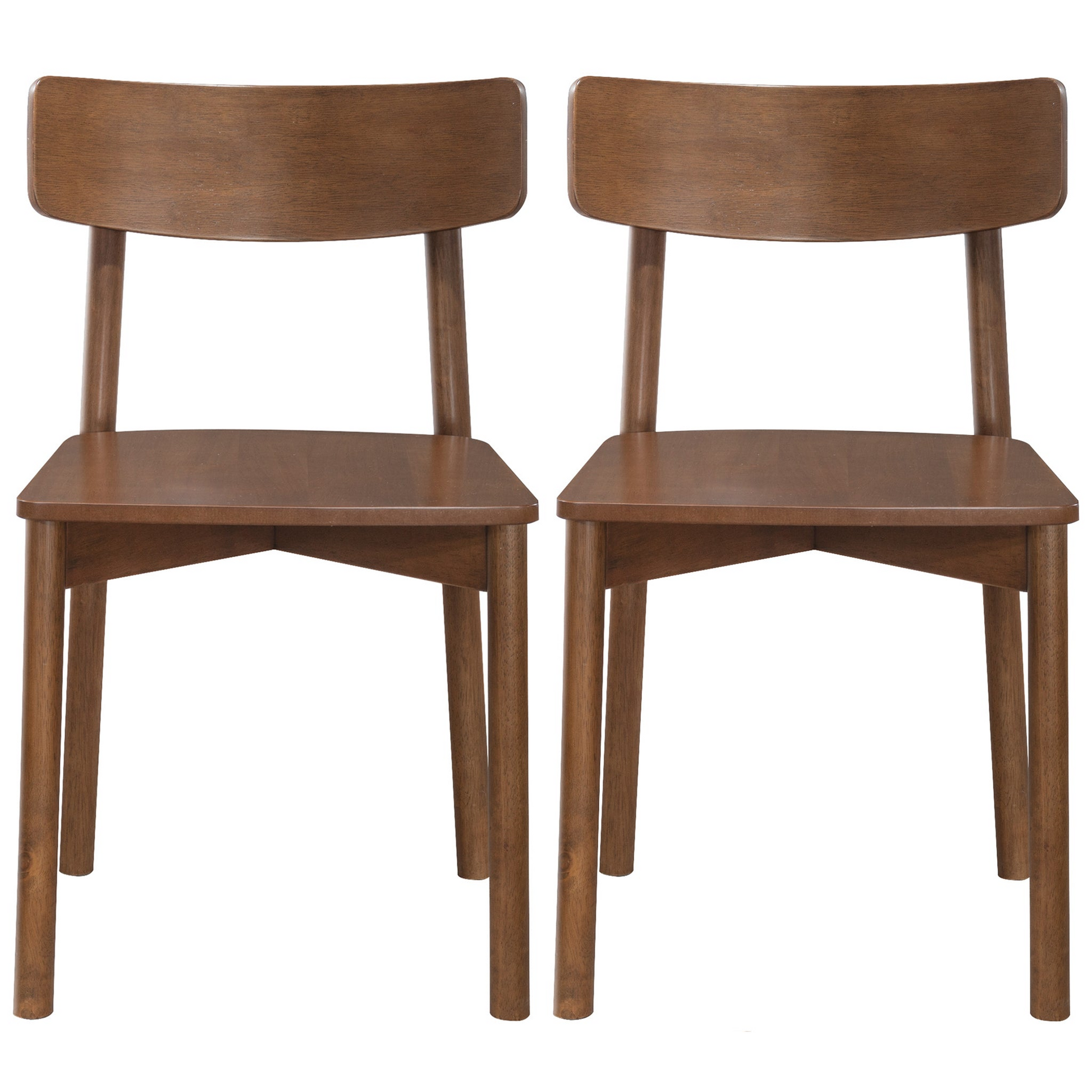 Set of two wooden dining chairs with curved backs, modern home furniture from FredCo International