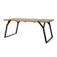 Modern wood dining table with black metal legs, furniture from FredCo International