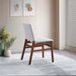 Gusto Mid-Century Modern Fabric Dining Chair (Set of 2) in Light Gray with Solid Wood Frame 22.4'W x 18.1'D x 31.1'H for Living Room Bedroom Outdoor FredCo