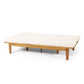 Outdoor Elegance Daybed with Convertible Design, Beige Cushion, Acacia Wood Frame FredCo